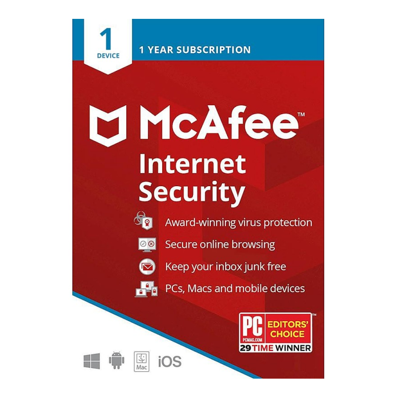 McAfee Internet Security (1 device 1 year) - Antivirus