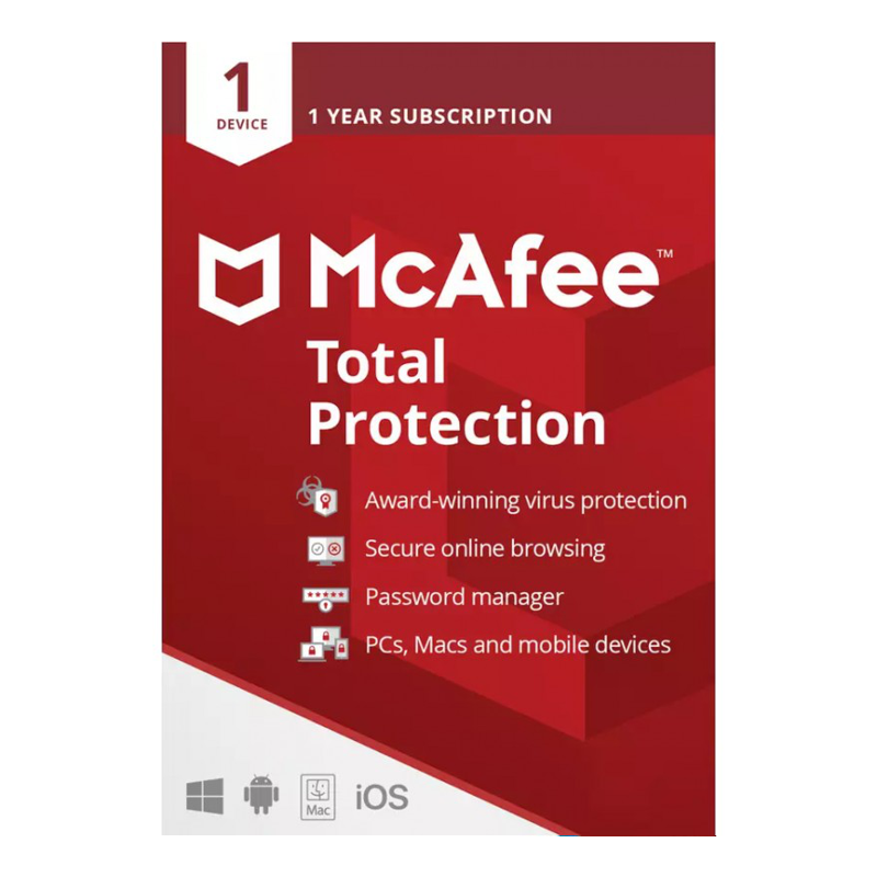 McAfee Total Protection (1 device 1 year) - Antivirus
